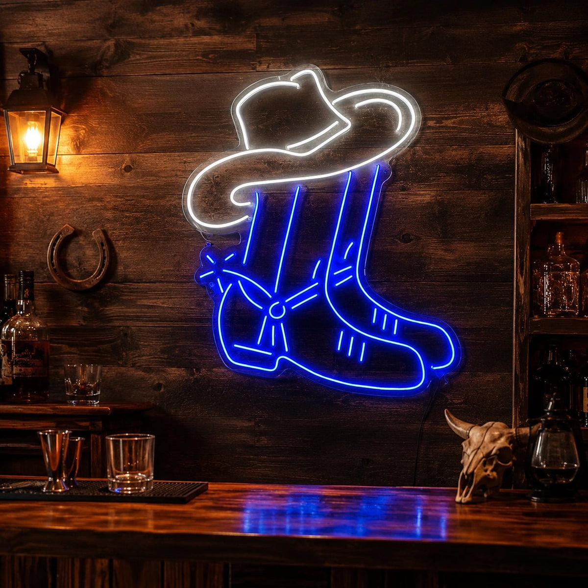 Cowboy Boots Wide Hat LED Neon Sign - Shineneon