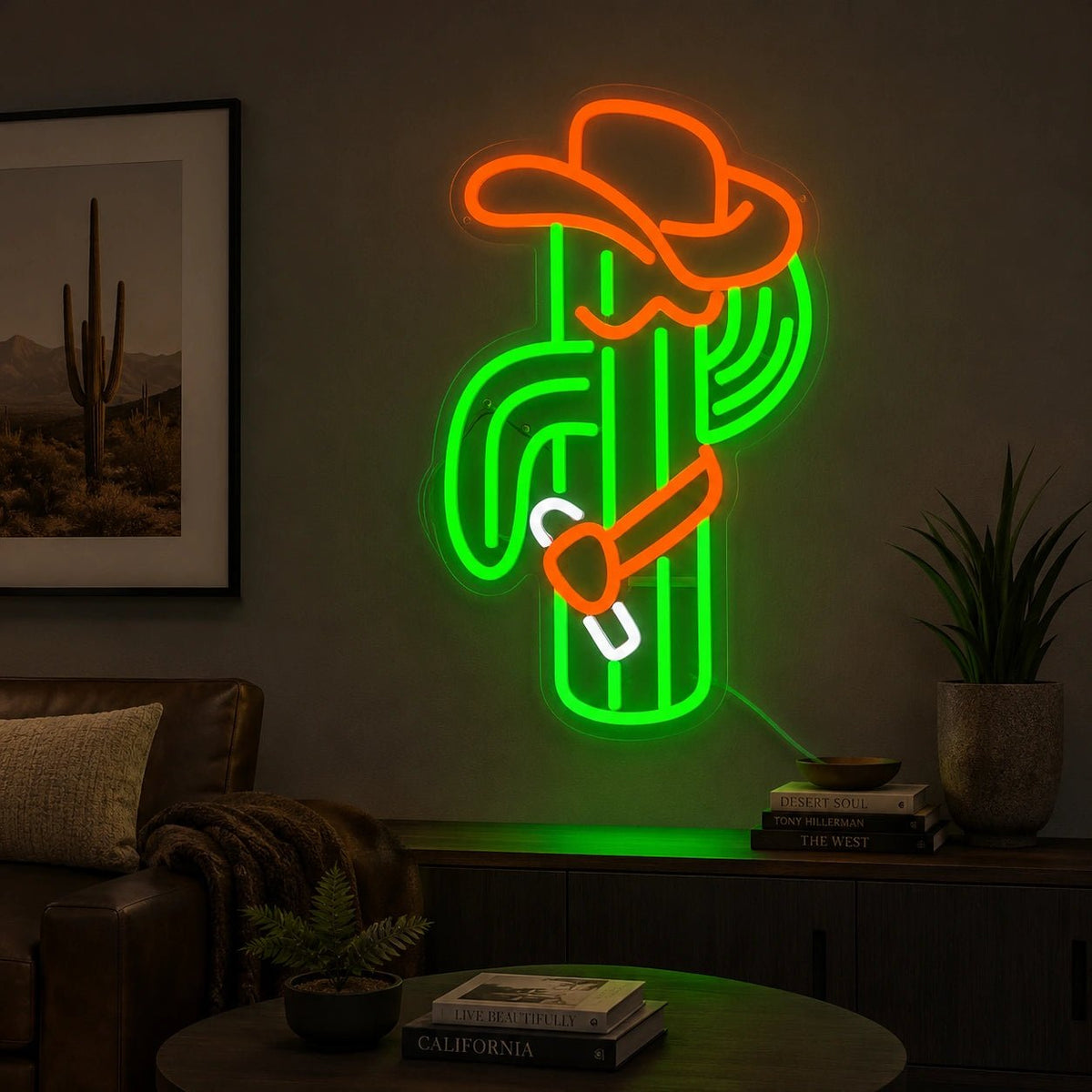 Cowboy Cactus Lasso LED Neon Sign - Shineneon