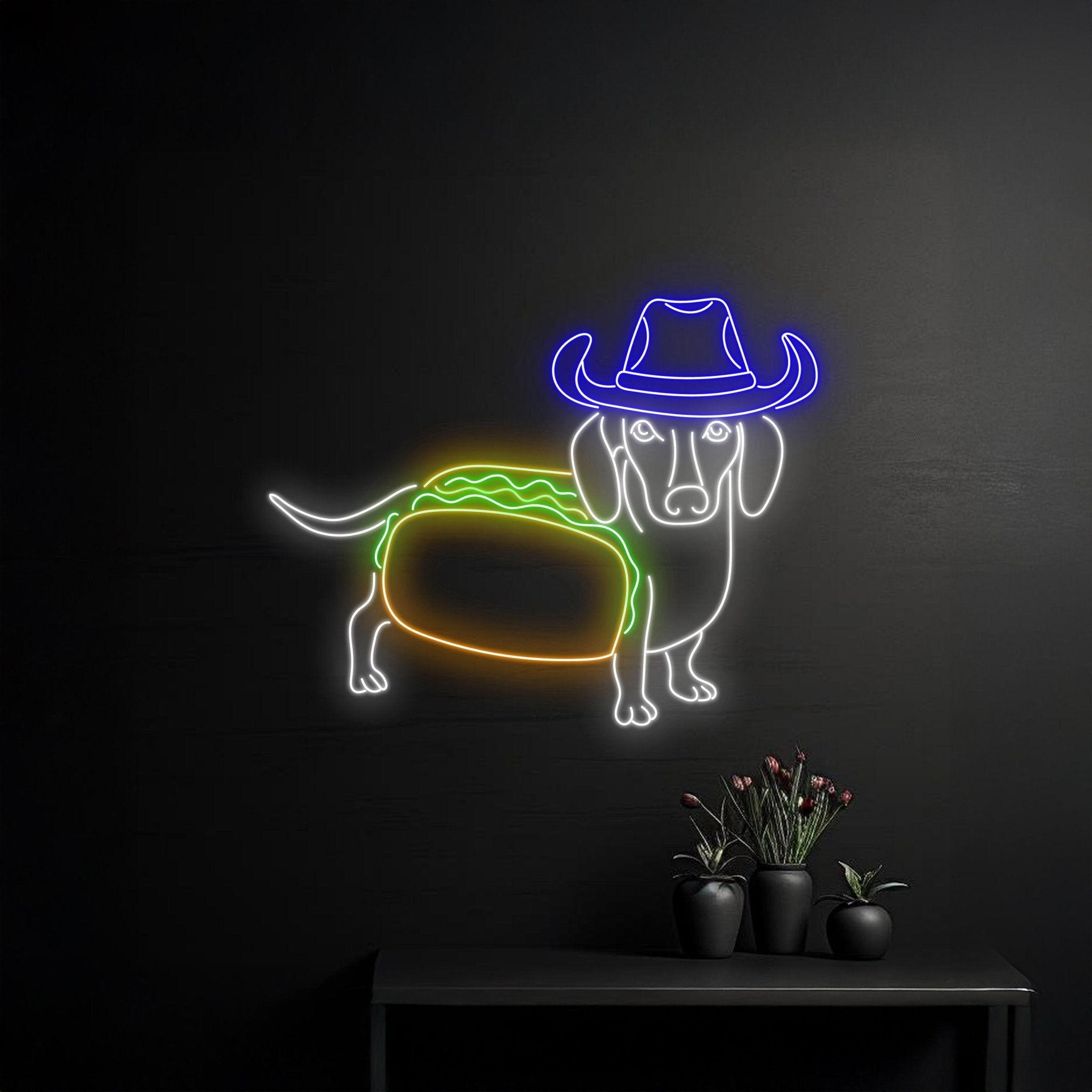 Cowboy Dachshund Tacos Neon Light - Shineneon