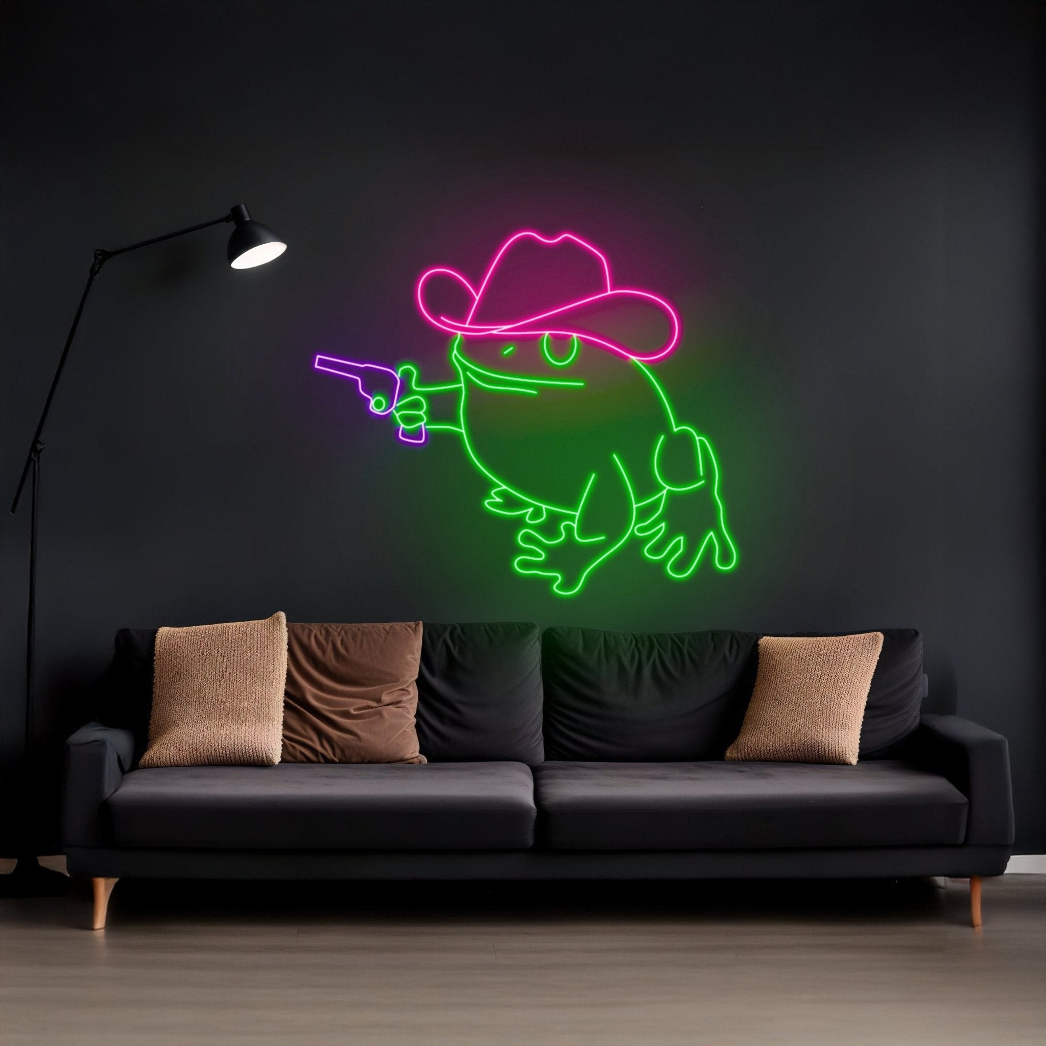 Cowboy Frog Neon Sign Cowboy Frog Decor - Shineneon