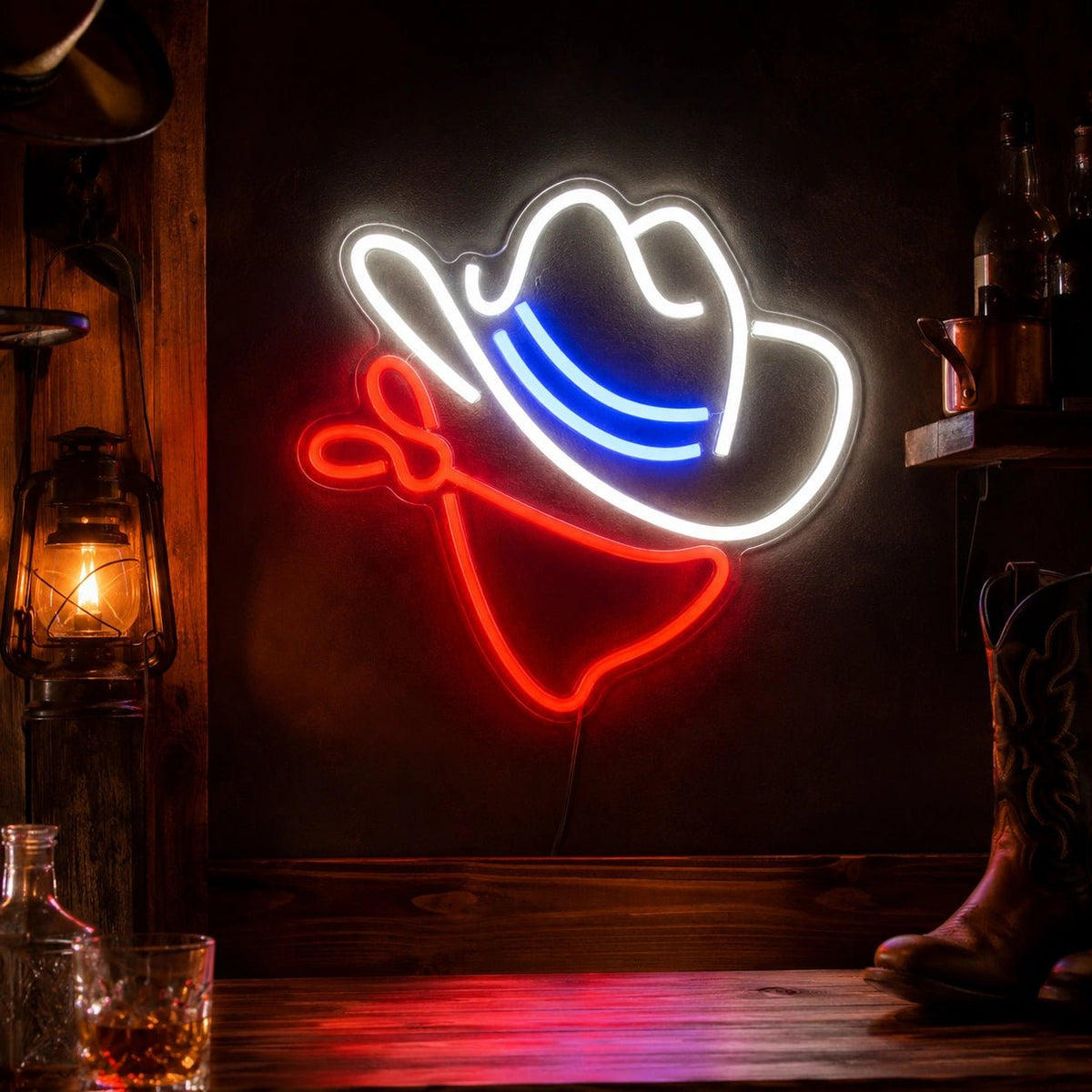 Cowboy Hat And Bandana LED Neon Sign - Shineneon