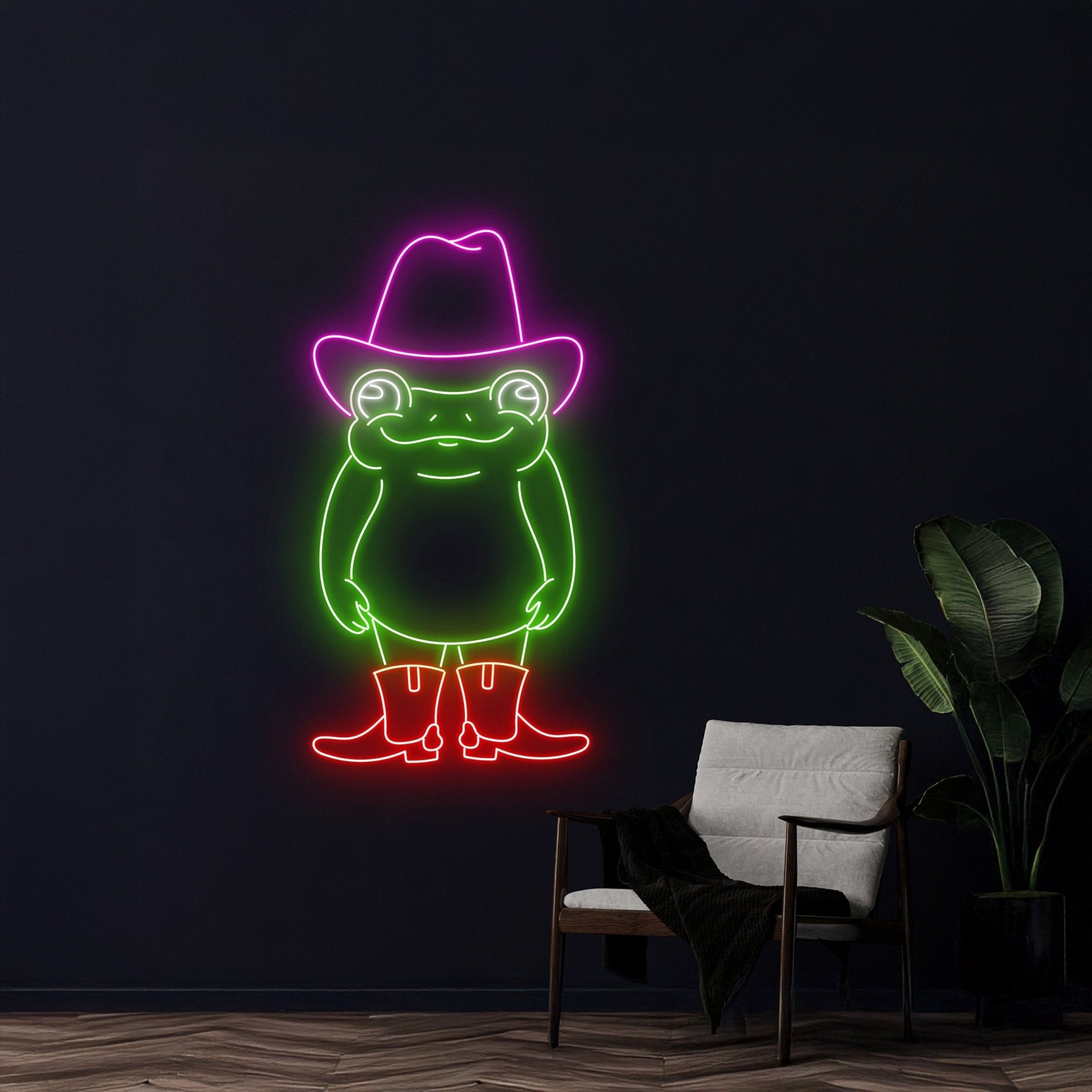 Cowboy Hat Boots Frog Led Sign Room Wall Decor - Shineneon