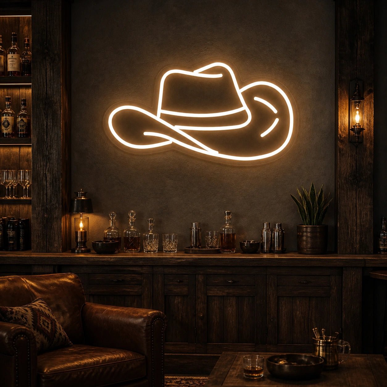 Cowboy Hat Dads Wall Art Vintage LED Neon Sign - Shineneon