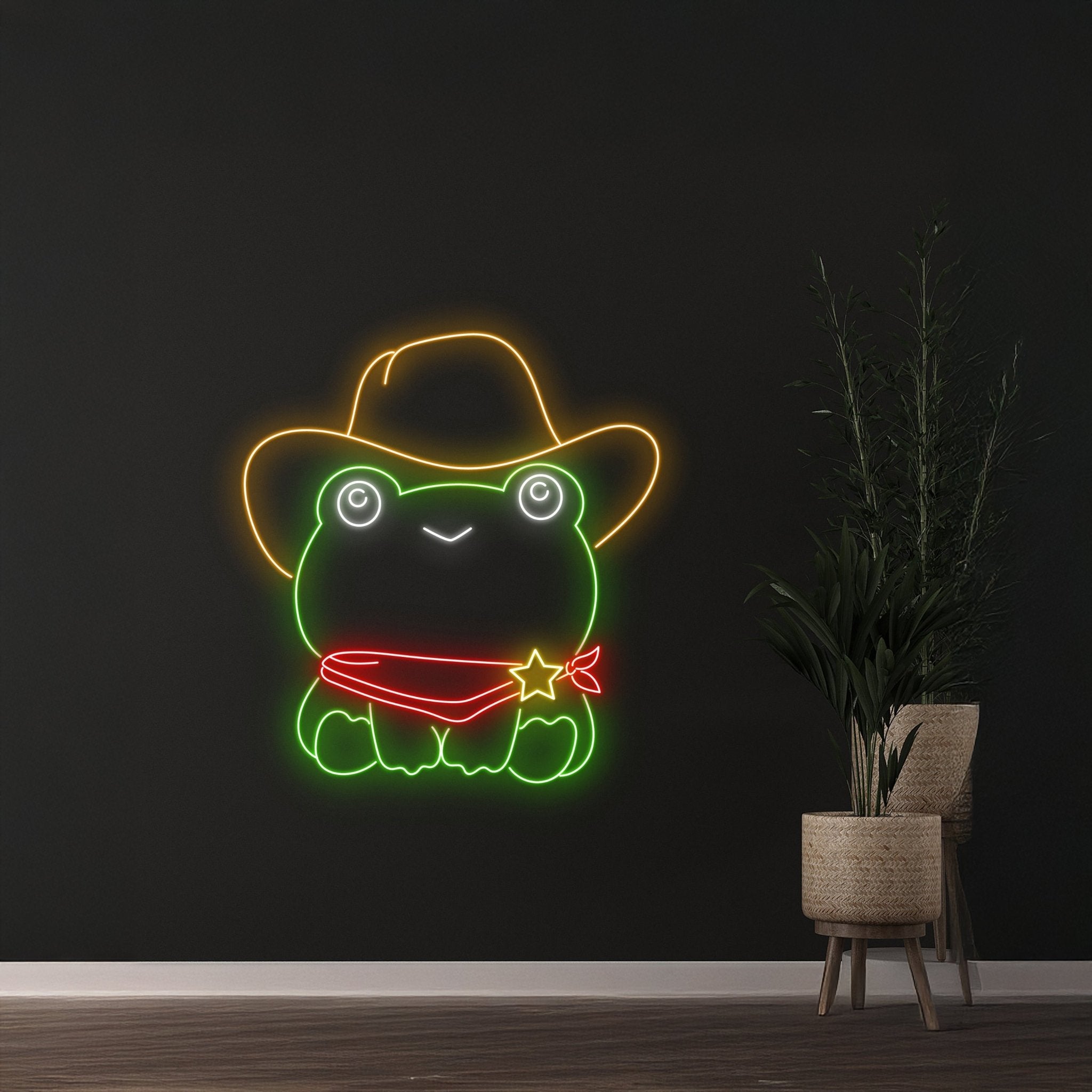 Cowboy Hat Frog Led Sign Frog Cowboy Neon Lights - Shineneon