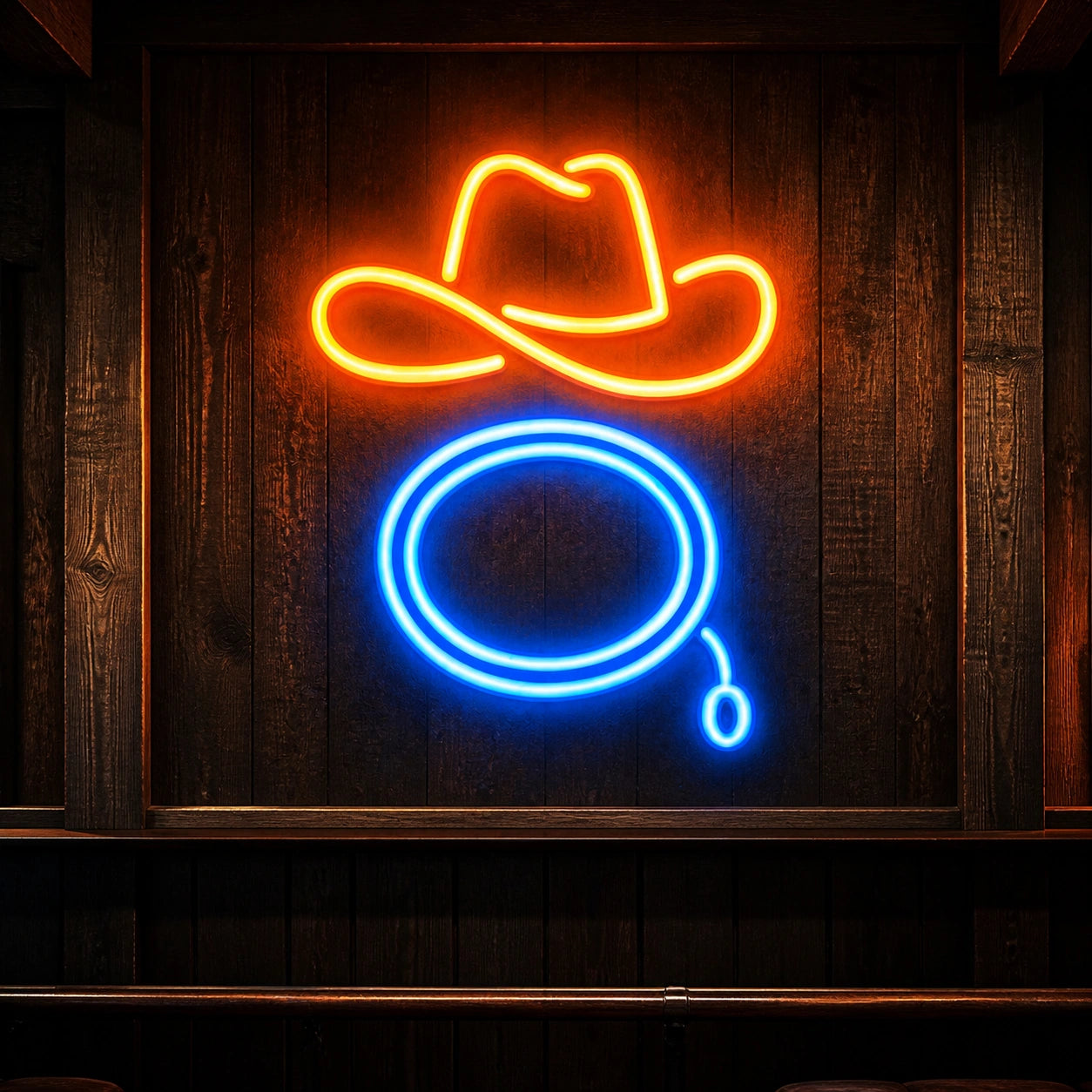 Cowboy Hat Lasso Loop Vintage LED Neon Sign high-converting product image