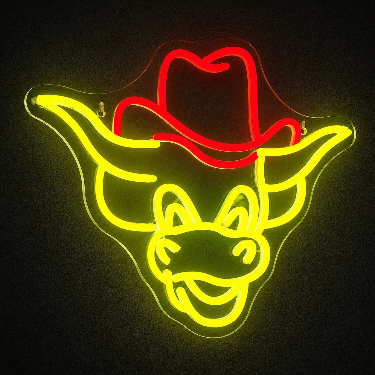 Cowboy Hat Longhorn Bull Vintage LED Neon Sign main product image