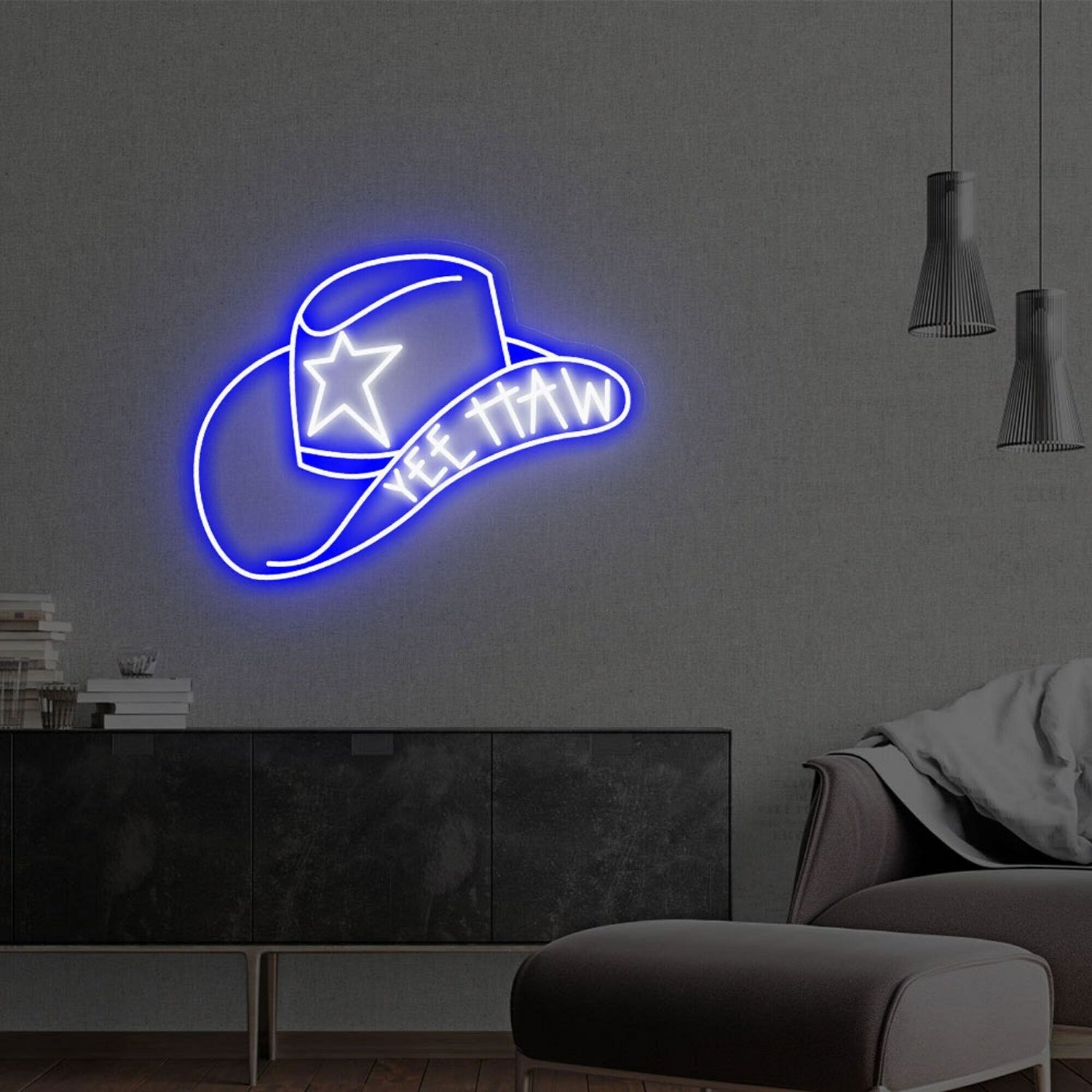 Cowboy Hat With Yee Haw Led Neon Sign For Chic Home Decor | Shineneon