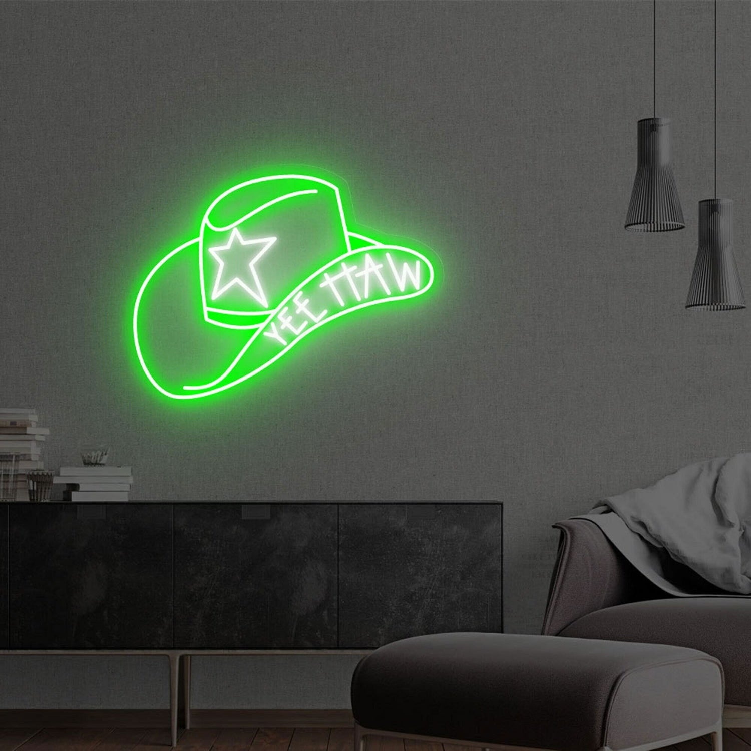 Cowboy Hat With Yee Haw Led Neon Sign For Chic Home Decor | Shineneon