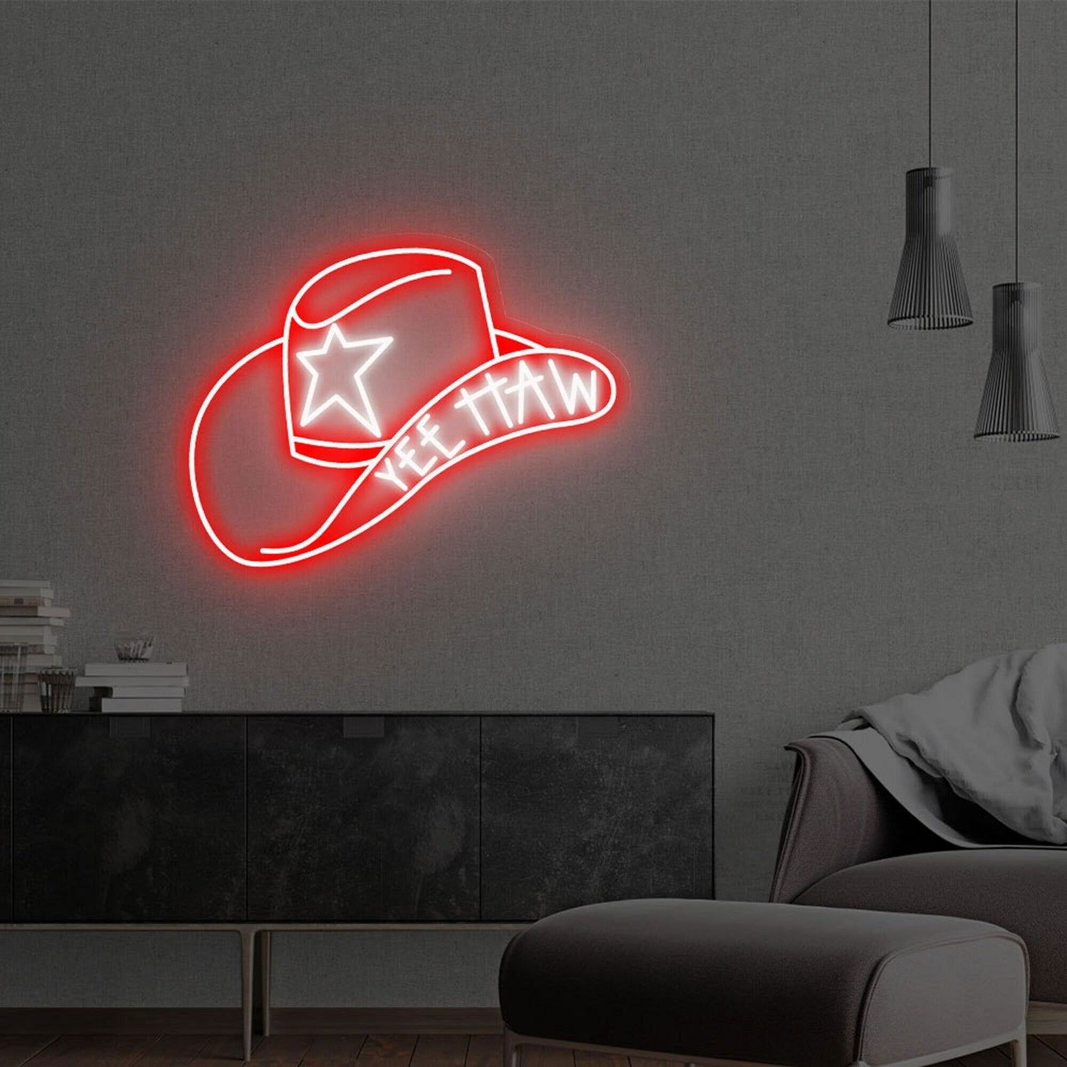 Cowboy Hat With Yee Haw Led Neon Sign For Chic Home Decor | Shineneon