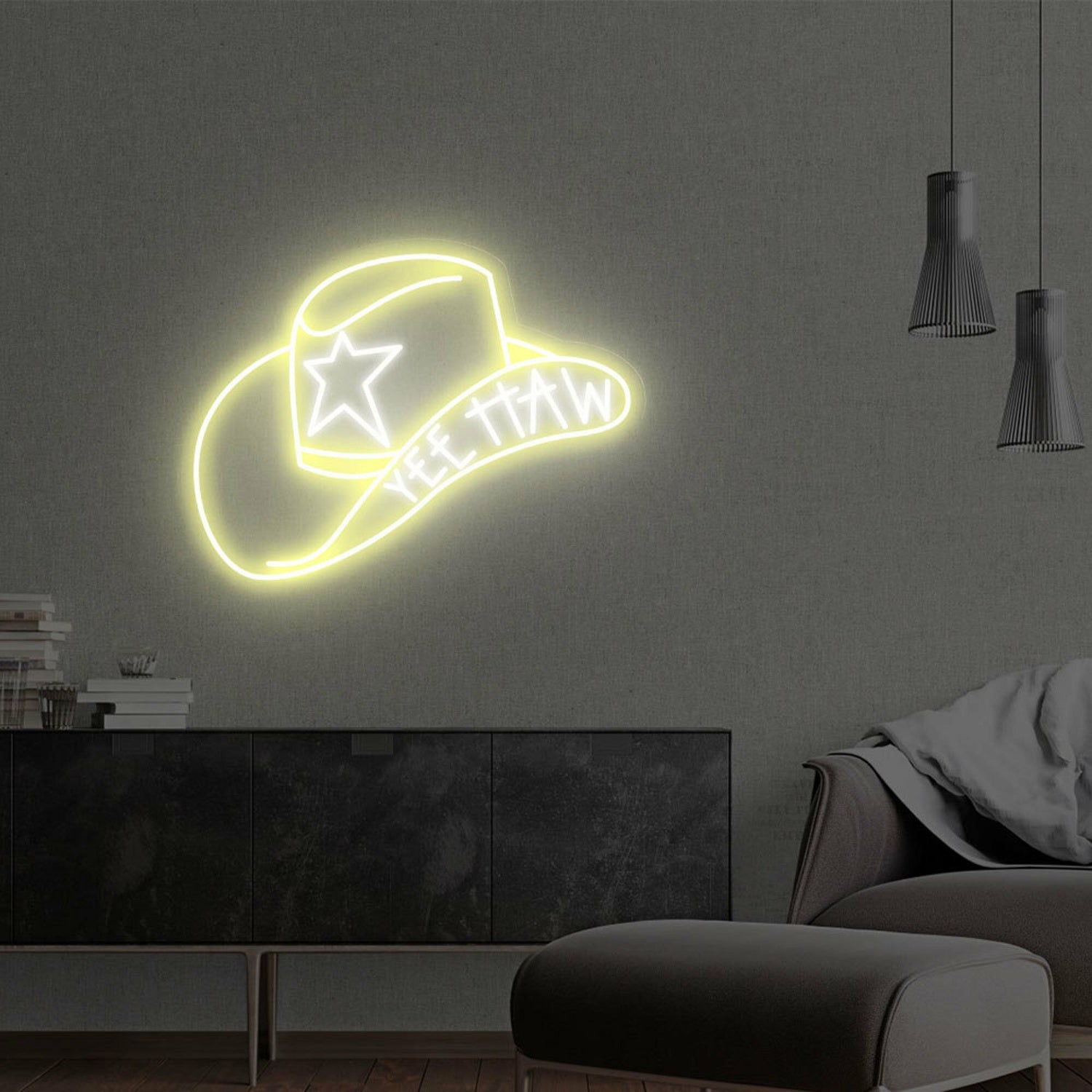 Cowboy Hat With Yee Haw Led Neon Sign For Chic Home Decor | Shineneon