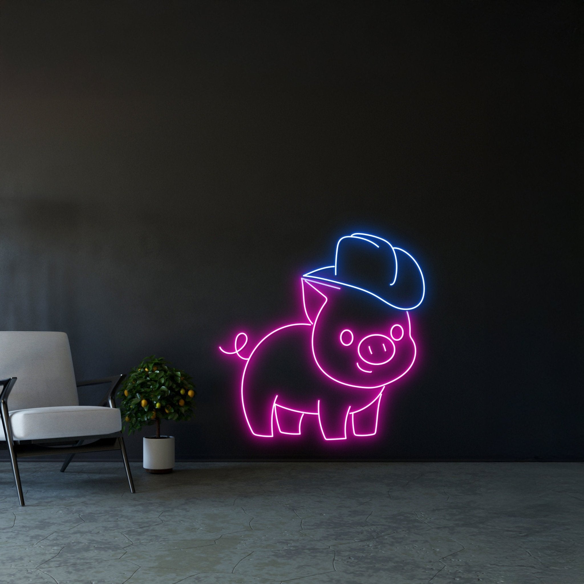 Cowboy Pig Led Sign - Shineneon