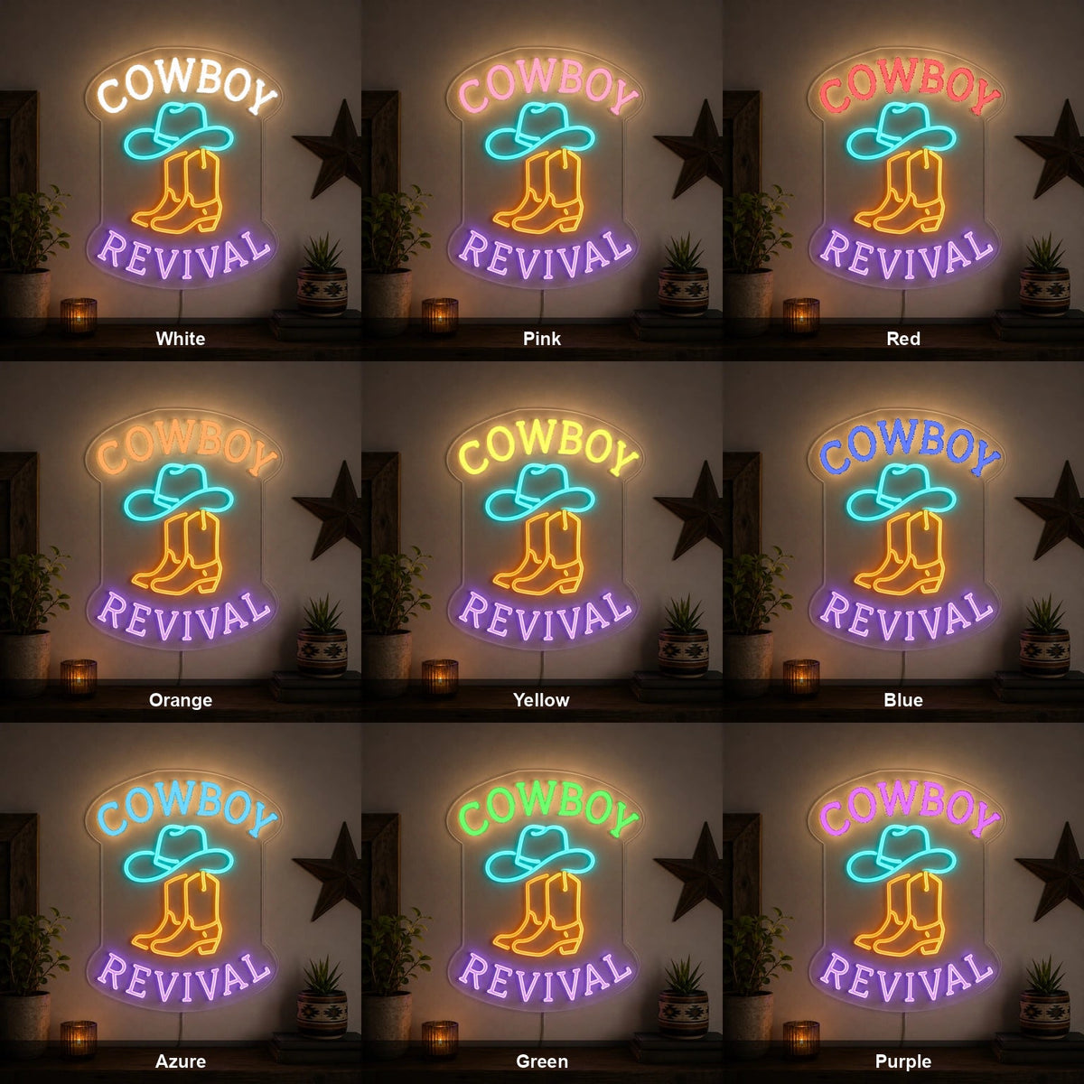 Cowboy Revival LED Neon Sign Man Cave Neon Sign - Shineneon
