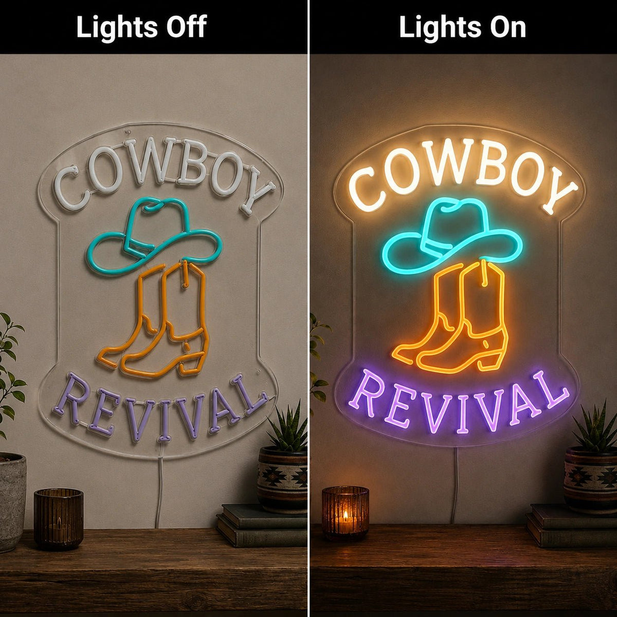 Cowboy Revival LED Neon Sign Man Cave Neon Sign - Shineneon