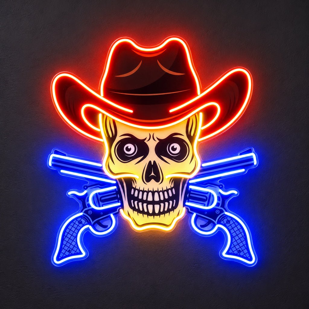 Cowboy Skull Pistols LED Neon Sign - Shineneon