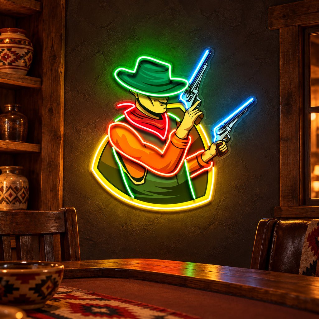 Cowboy With Pistols LED Neon Sign - Shineneon