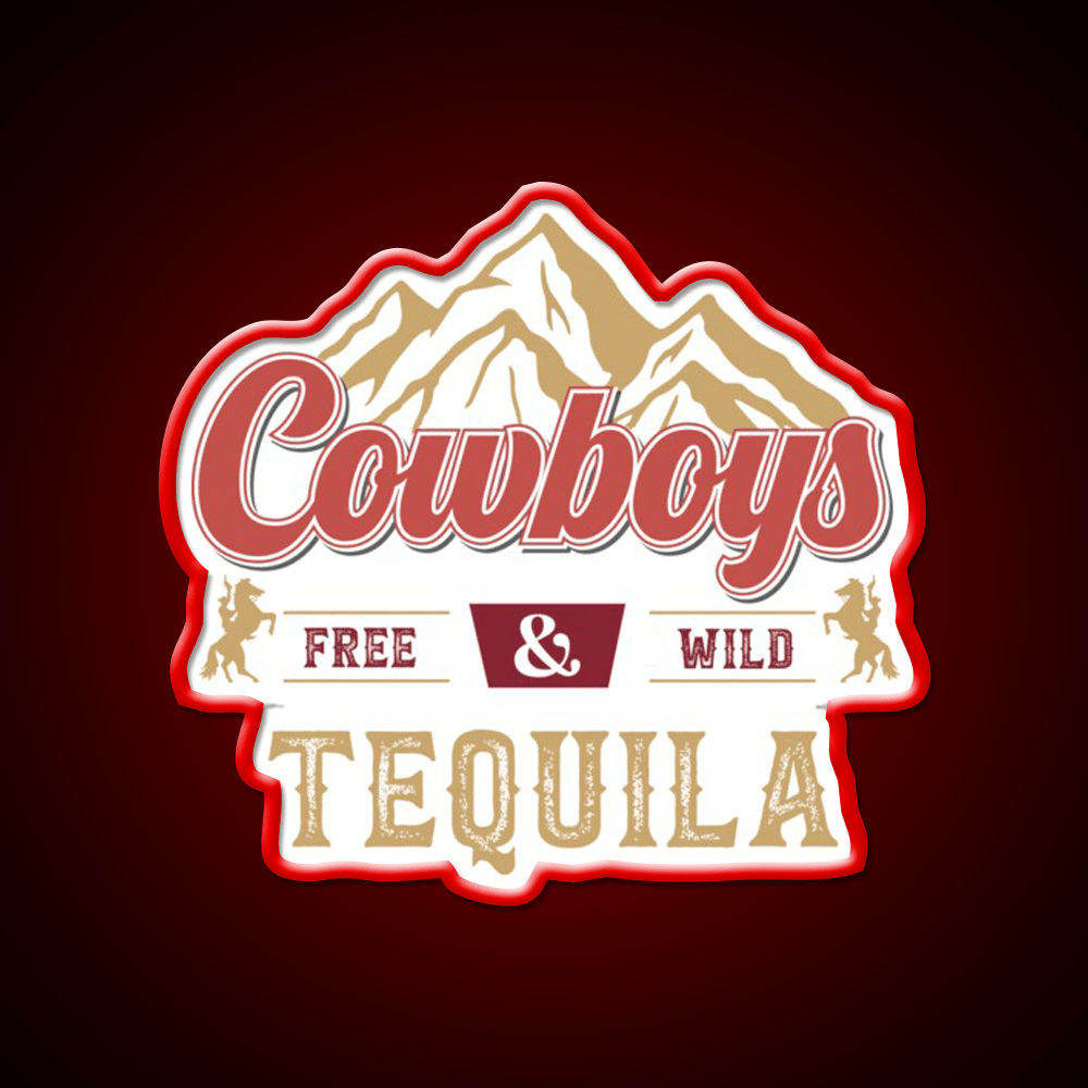 Cowboys Free Wild Tequila Party Drink Tequila Led Neon Sign Rgb Color - Shineneon