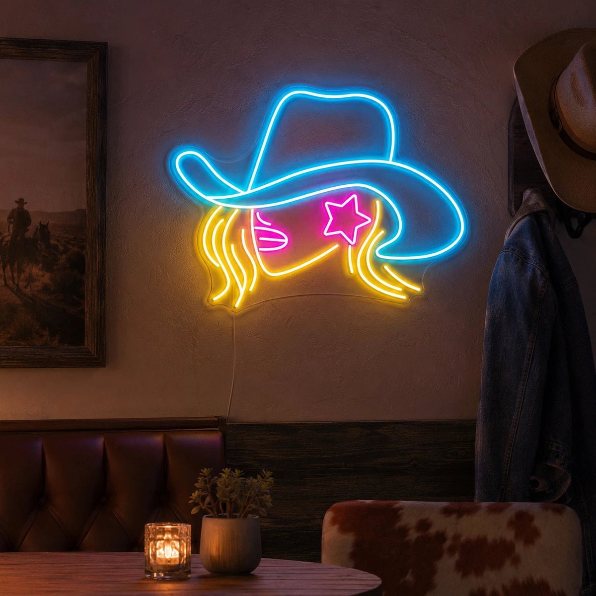 Cowgirl Face LED Neon Sign - Shineneon