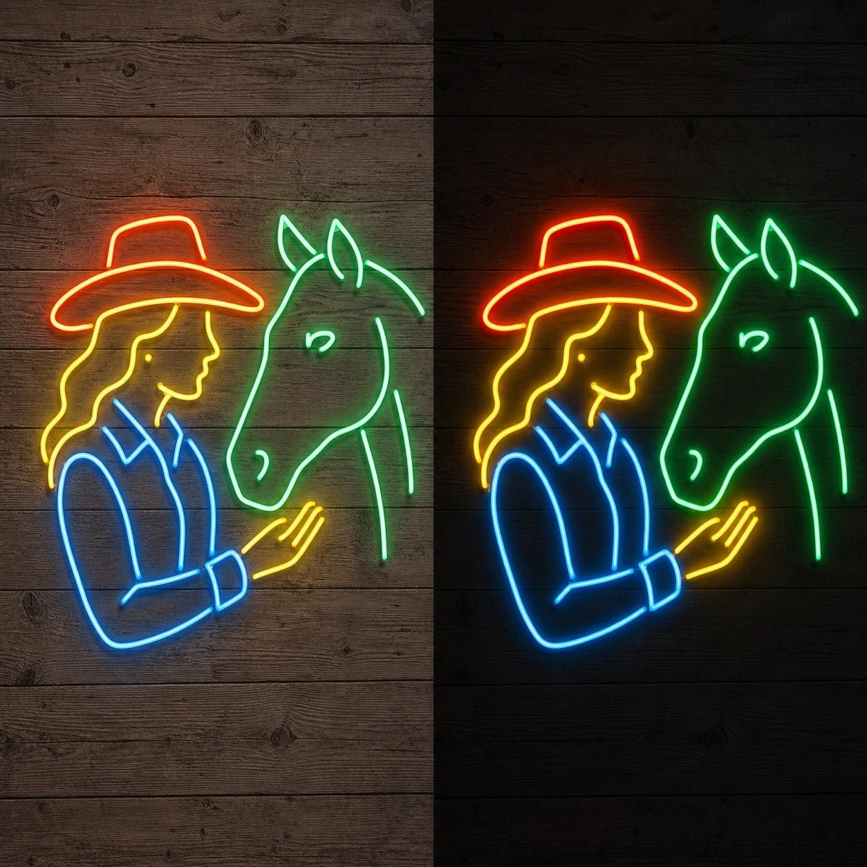 Cowgirl Horse Vintage LED Neon Sign - Shineneon