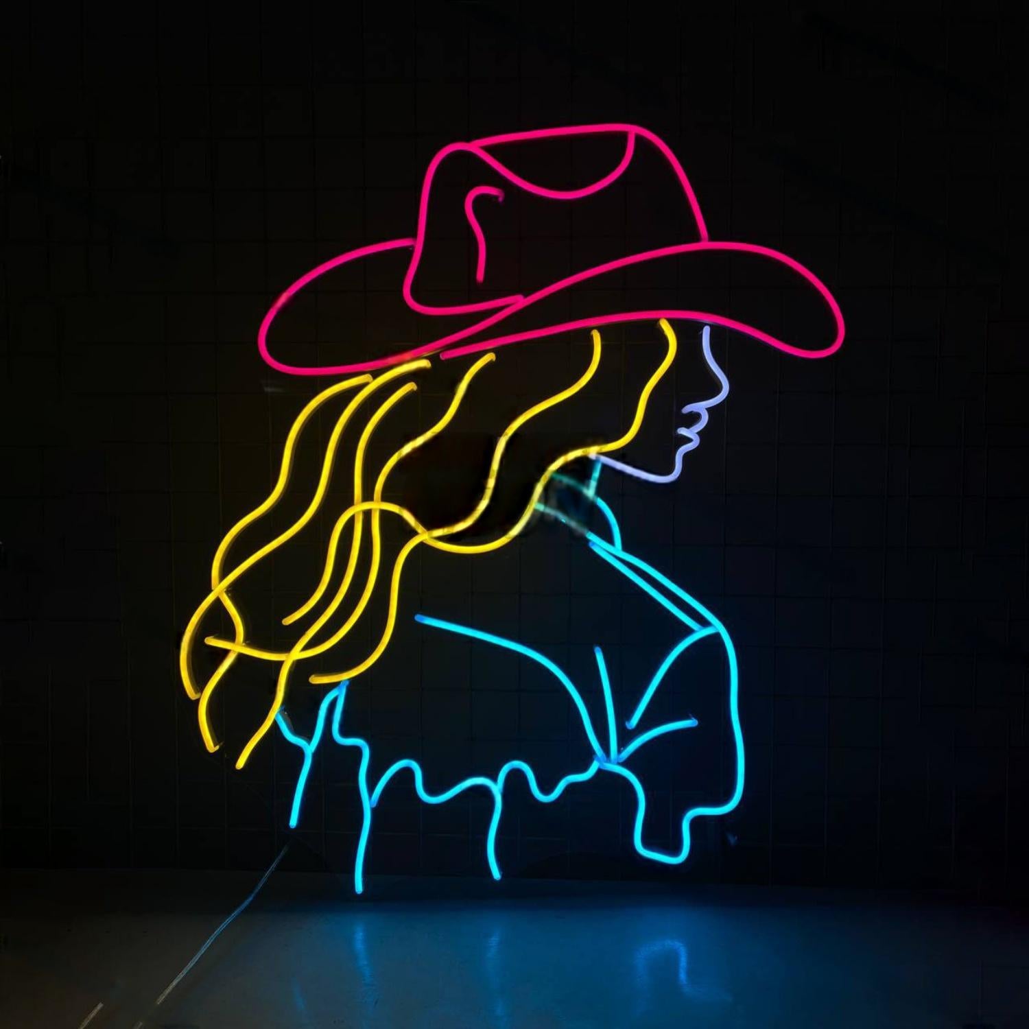 Cowgirl Portrait Led Neon Sign Led Decor | Shineneon