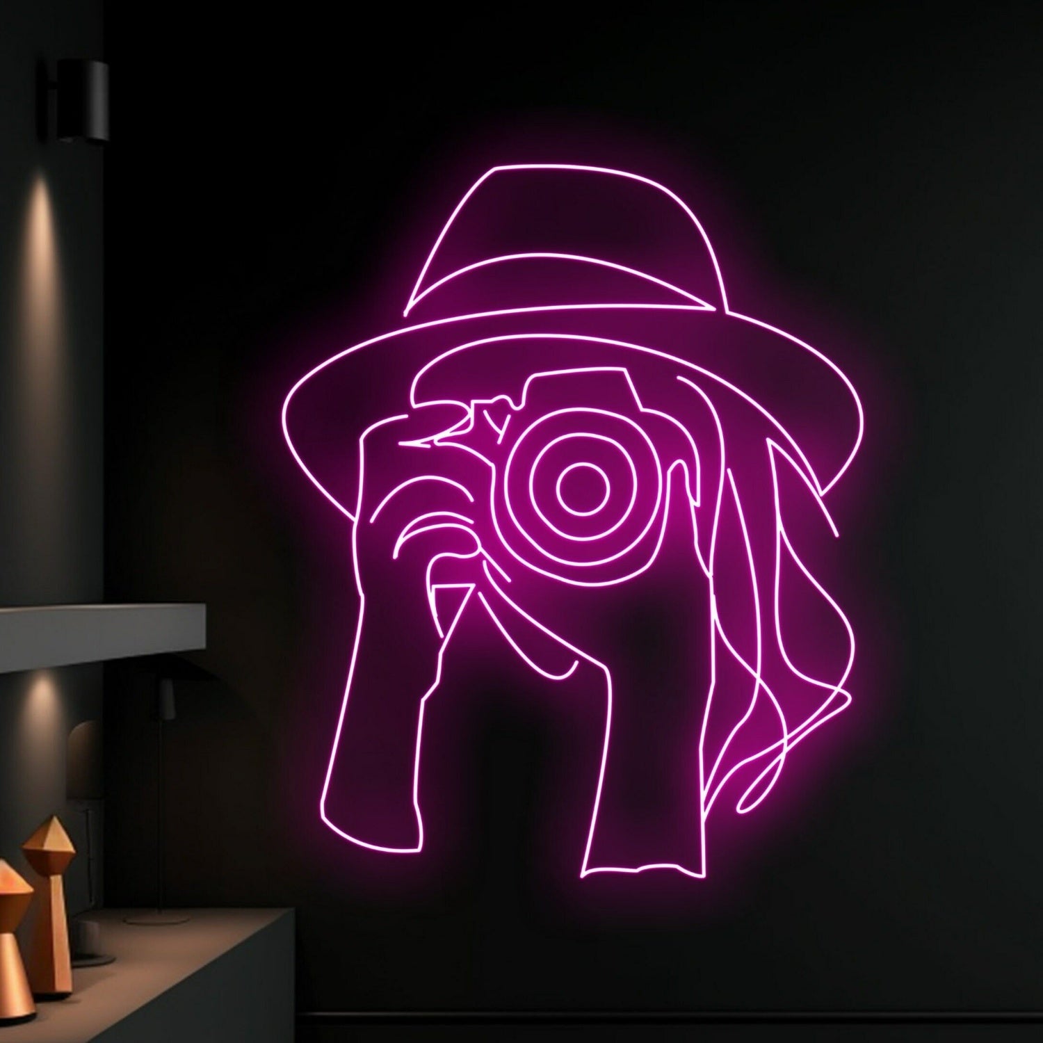 Cowgirl Taking Photo Led Neon Sign Home Decor - Shineneon