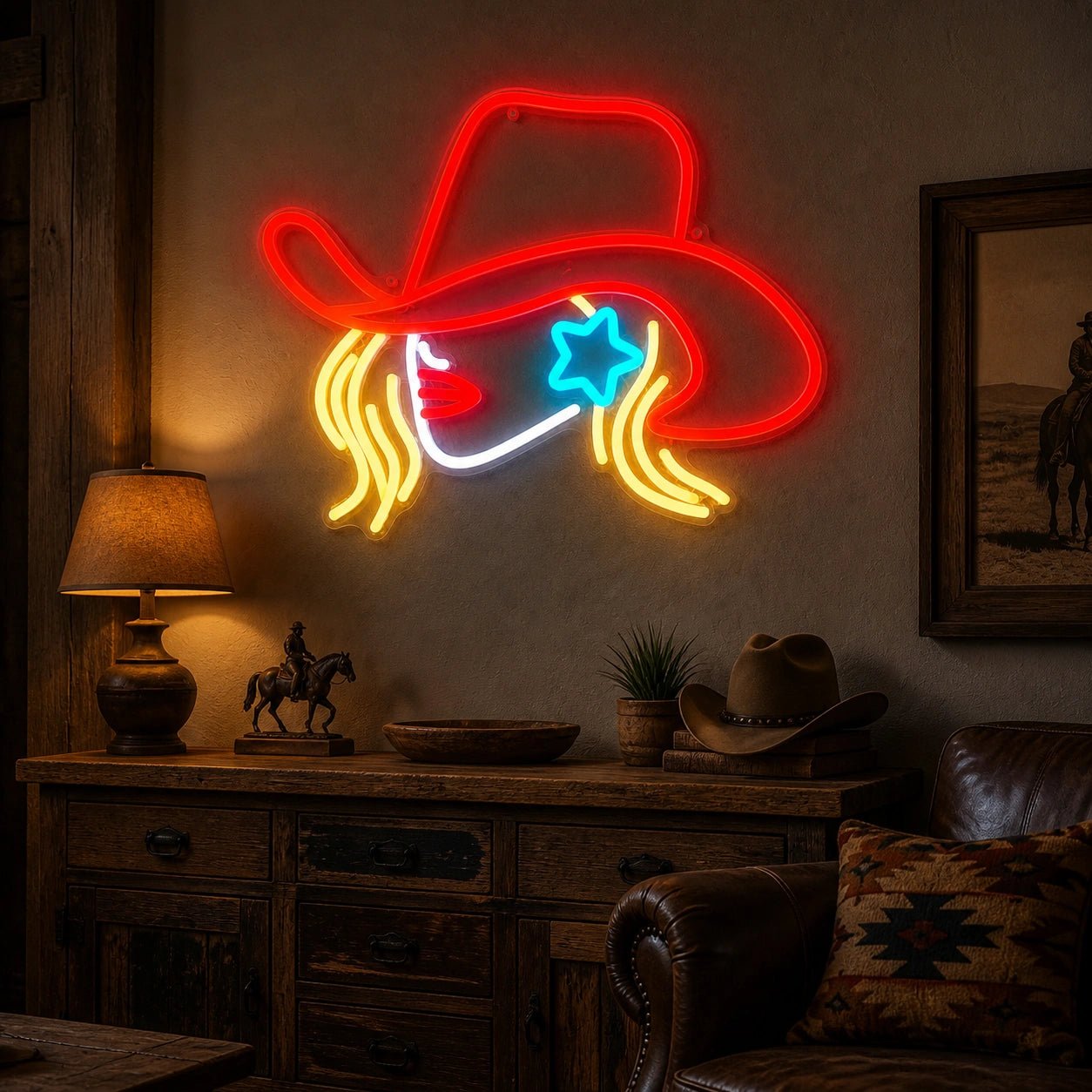 Cowgirl Word Vintage LED Neon Sign - Shineneon