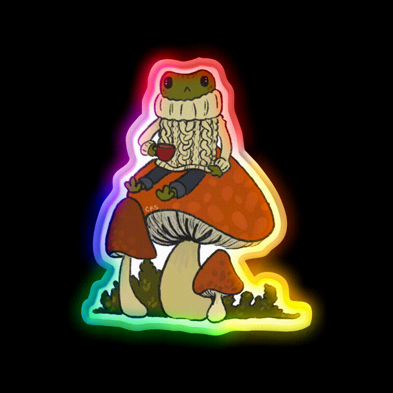 Cozy Frog Cafe Led Neon Sign Espresso Bar Art Rgb Color