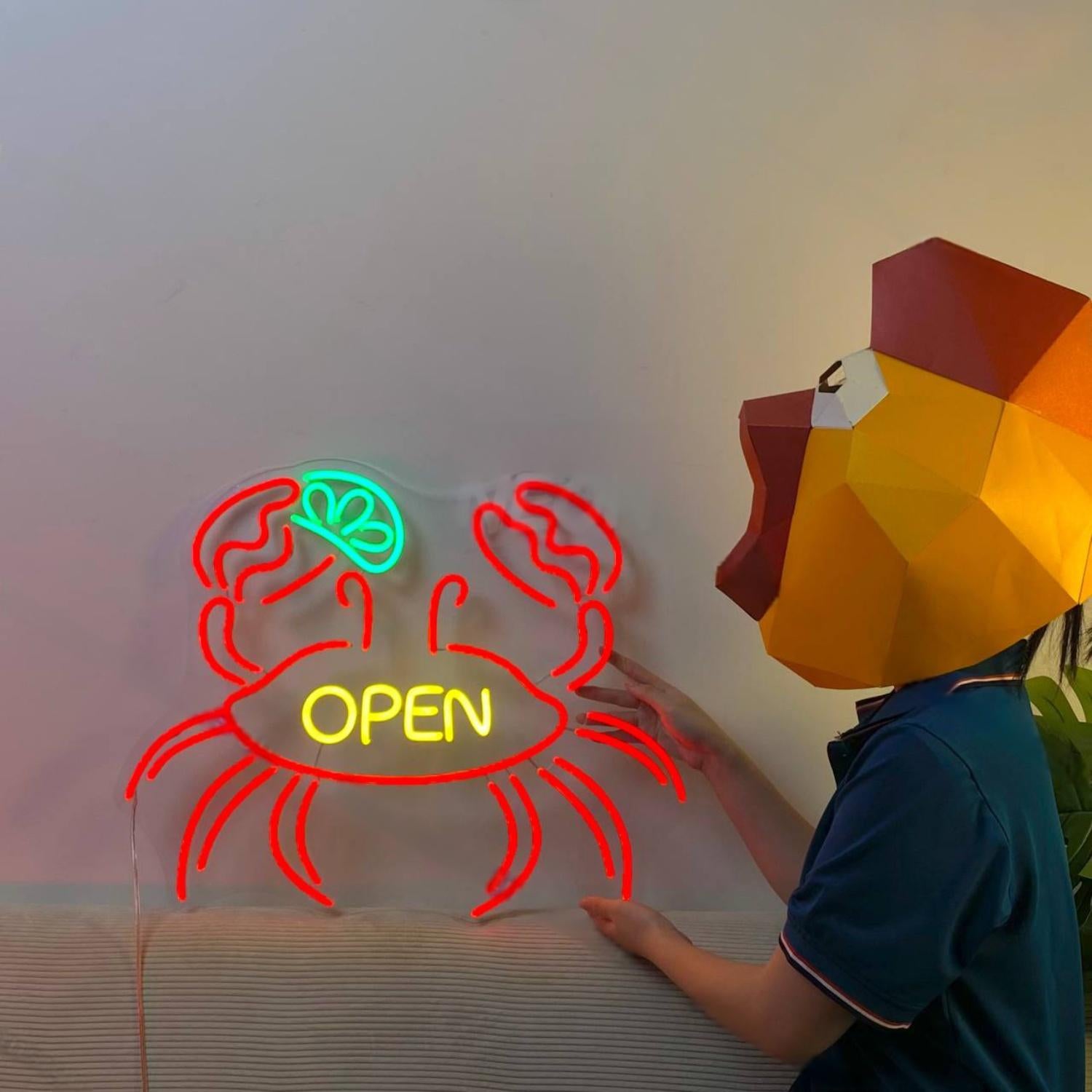 Crab Open Led Neon Sign Food Led Neon Sign | Shineneon