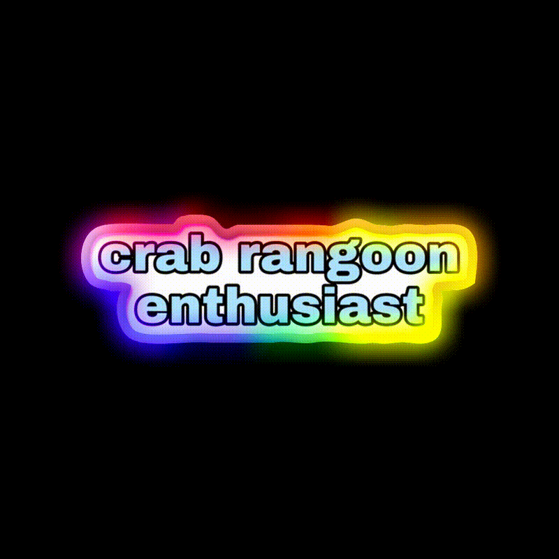 Crab Rangoon Enthusiast Snack Food Led Neon Sign Rgb Color - LED neon sign close-up detail