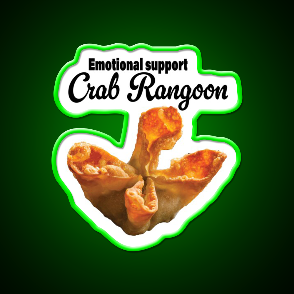 Crab Rangoon Led Neon Sign Chinese Food Wall Art Rgb Color