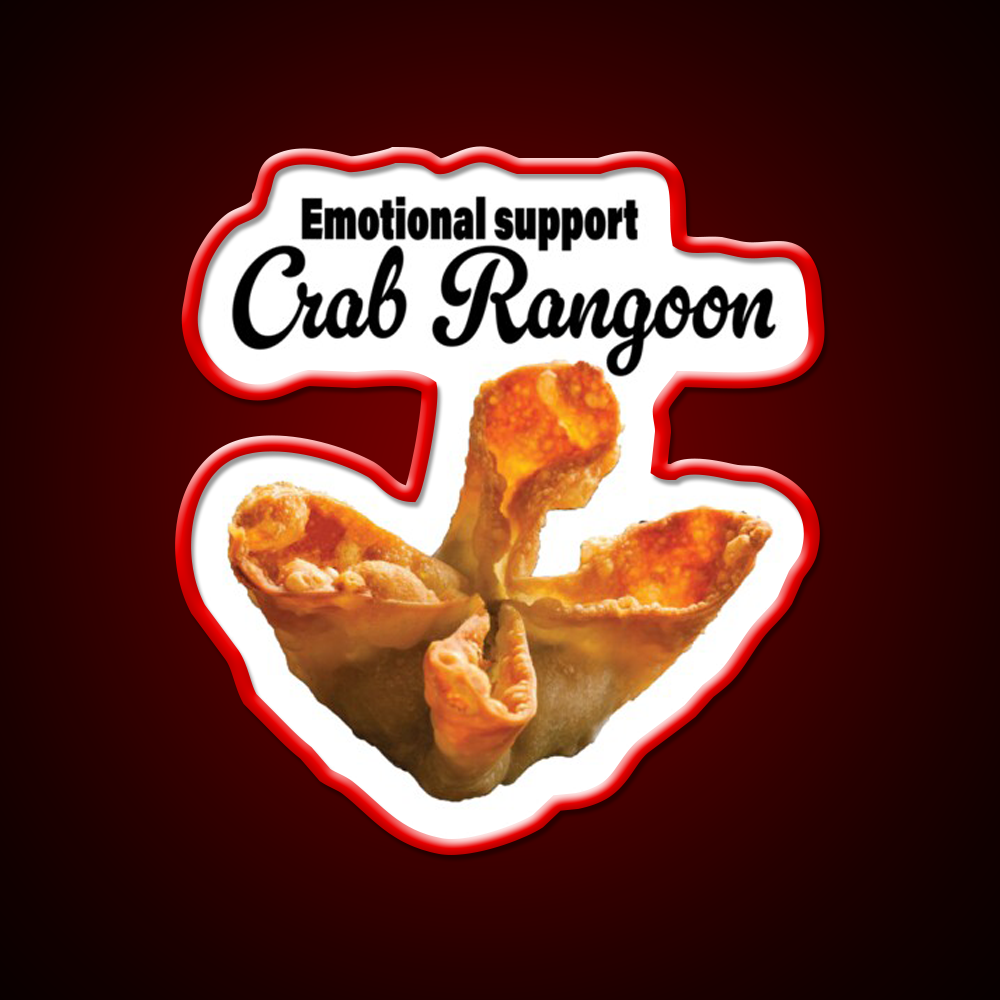 Crab Rangoon Led Neon Sign Chinese Food Wall Art Rgb Color