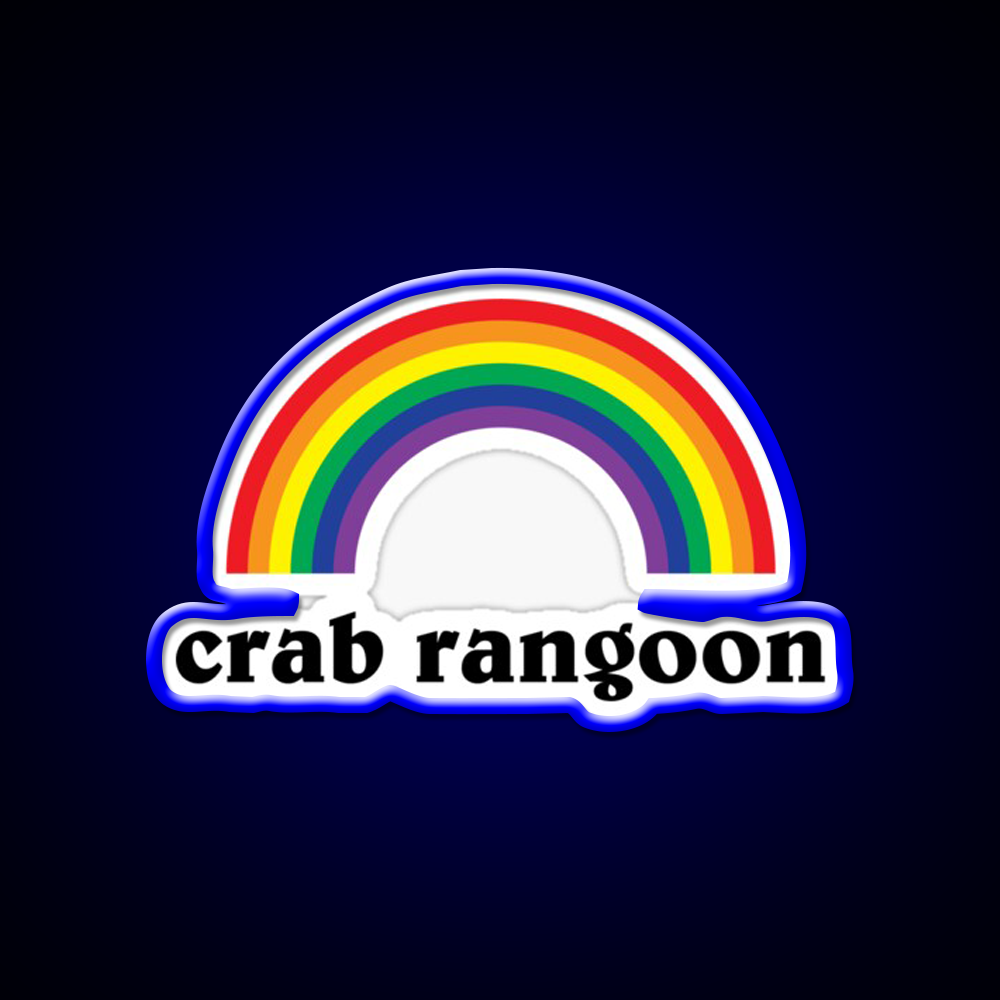 Crab Rangoon Shirt With Rainbow Awesome Led Neon Sign Chinese Food Rgb Color