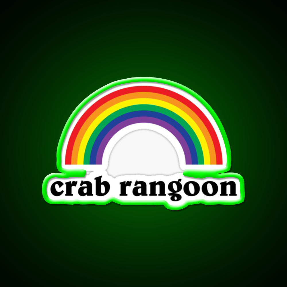 Crab Rangoon Shirt With Rainbow Awesome Led Neon Sign Chinese Food Rgb Color