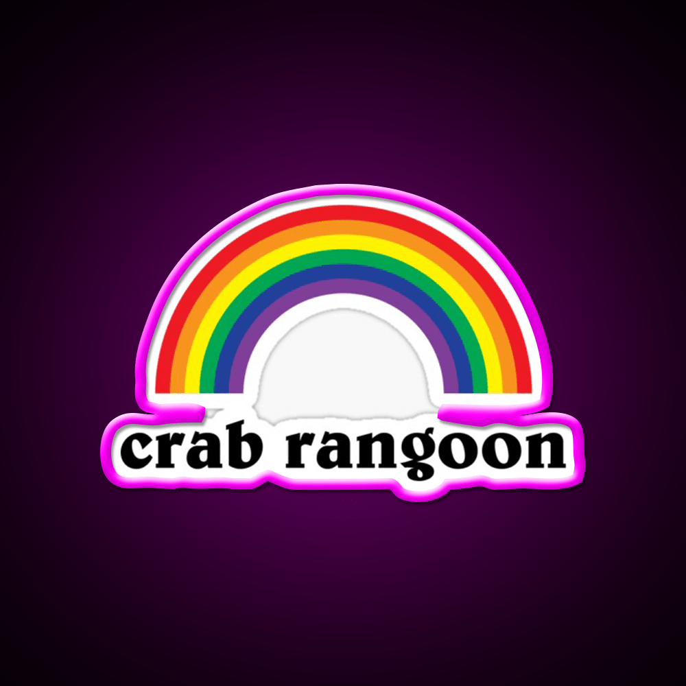 Crab Rangoon Shirt With Rainbow Awesome Led Neon Sign Chinese Food Rgb Color - Shineneon