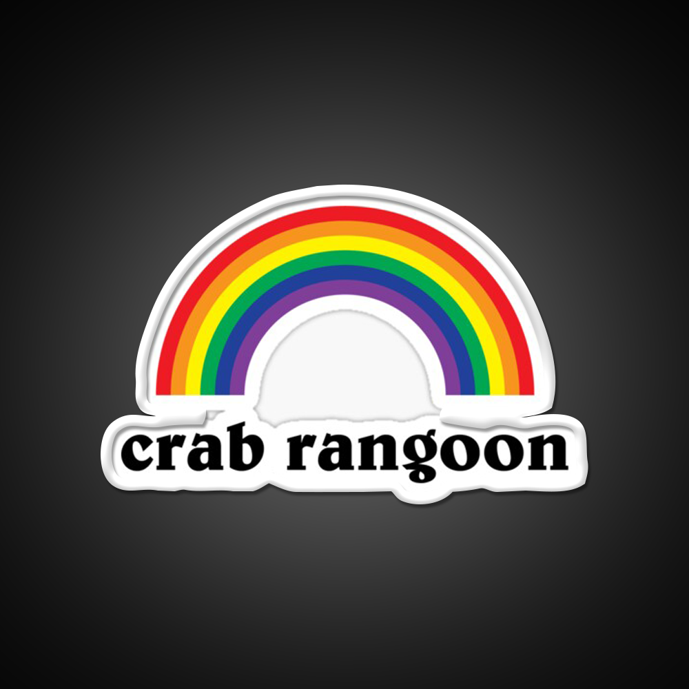 Crab Rangoon Shirt With Rainbow Awesome Led Neon Sign Chinese Food Rgb Color