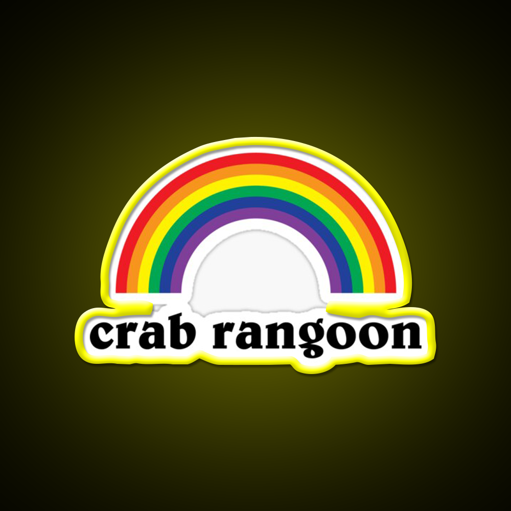 Crab Rangoon Shirt With Rainbow Awesome Led Neon Sign Chinese Food Rgb Color