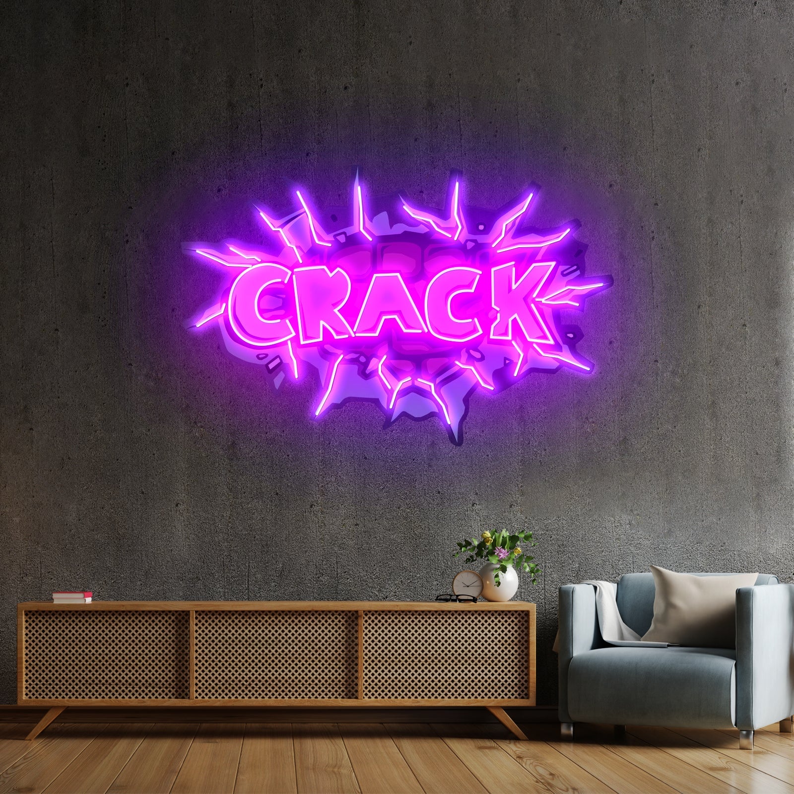 Crack Cool Led Neon Artwork For Sale For Sale - Shineneon