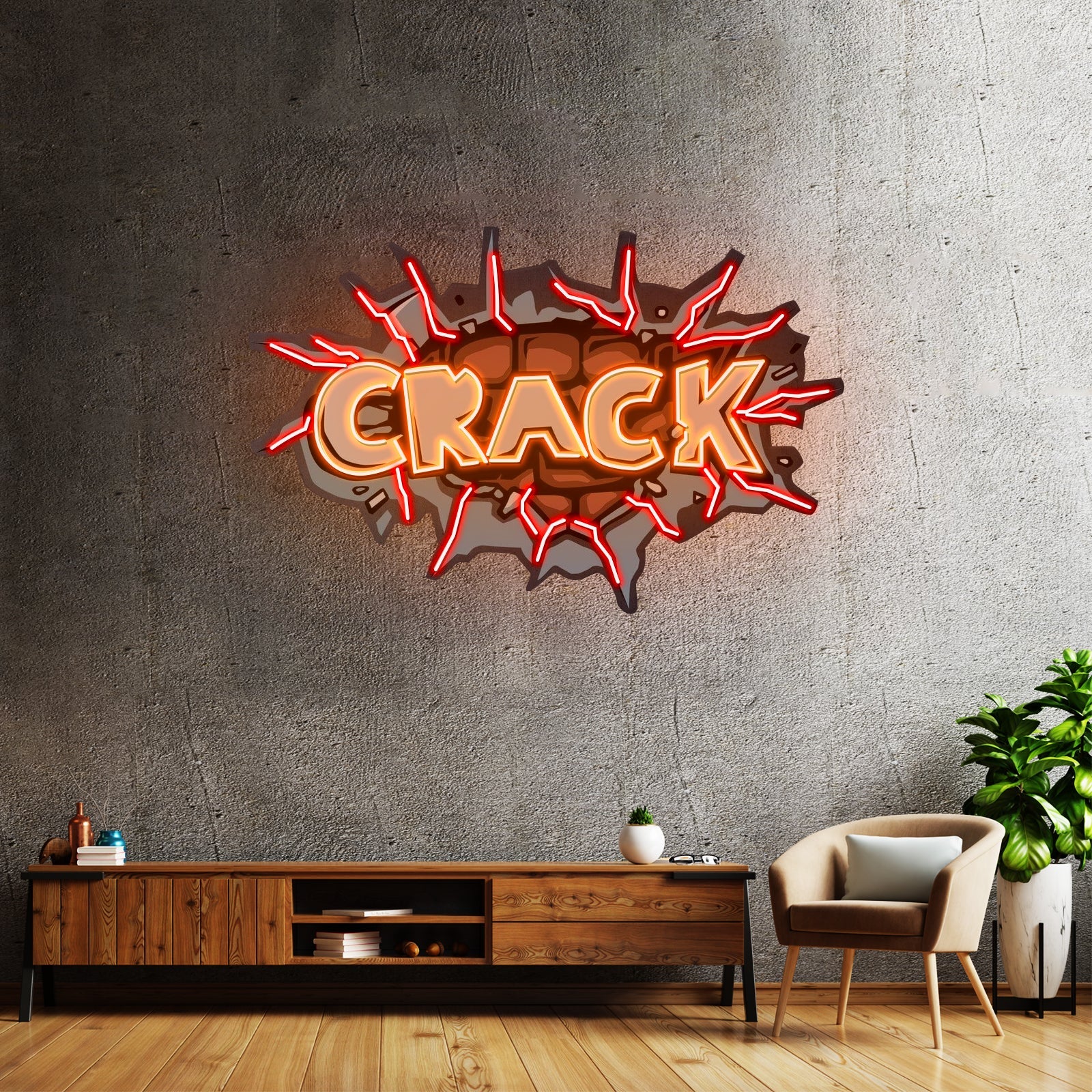 Crack Cool Led Neon Artwork For Sale For Sale - Shineneon