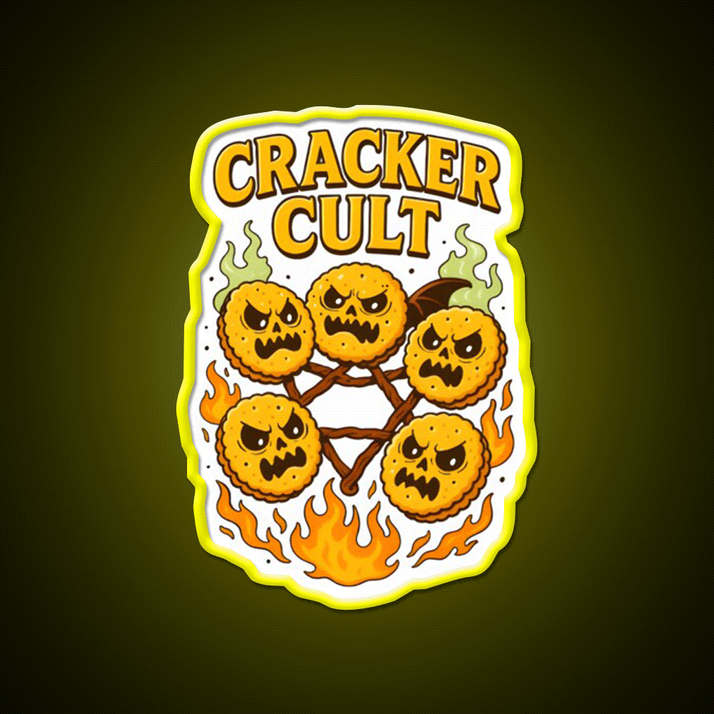 Cracker Cult Join The Snackrifice Snack Food Led Neon Sign Rgb Color - Custom LED neon sign front view