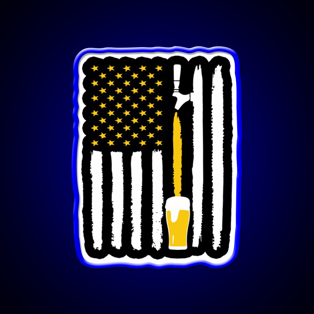 Craft Beer American Flag Usa 4Th July Brewery Beer Bar Decor Led Neon Sign Rgb Color - LED neon sign view 5