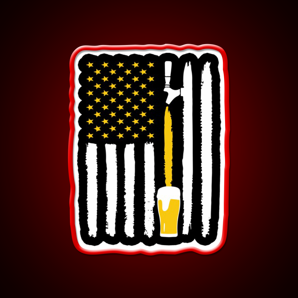 Craft Beer American Flag Usa 4Th July Brewery Beer Bar Decor Led Neon Sign Rgb Color - LED neon sign view 10