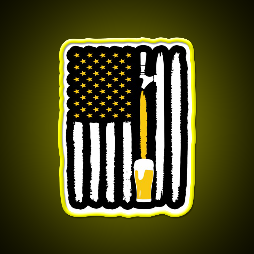 Craft Beer American Flag Usa 4Th July Brewery Beer Bar Decor Led Neon Sign Rgb Color - LED neon sign view 7