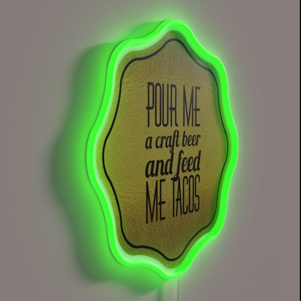 Craft Beer And Tacos Rgb Led Neon Sign - Shineneon