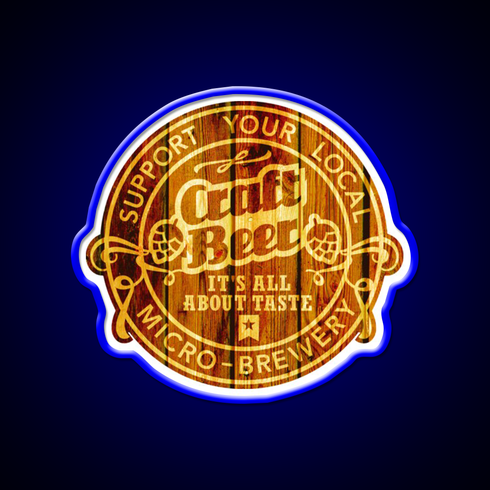 Craft Beer Emblem Wood Beer Bar Decor Led Neon Sign Rgb Color - LED neon sign view 5