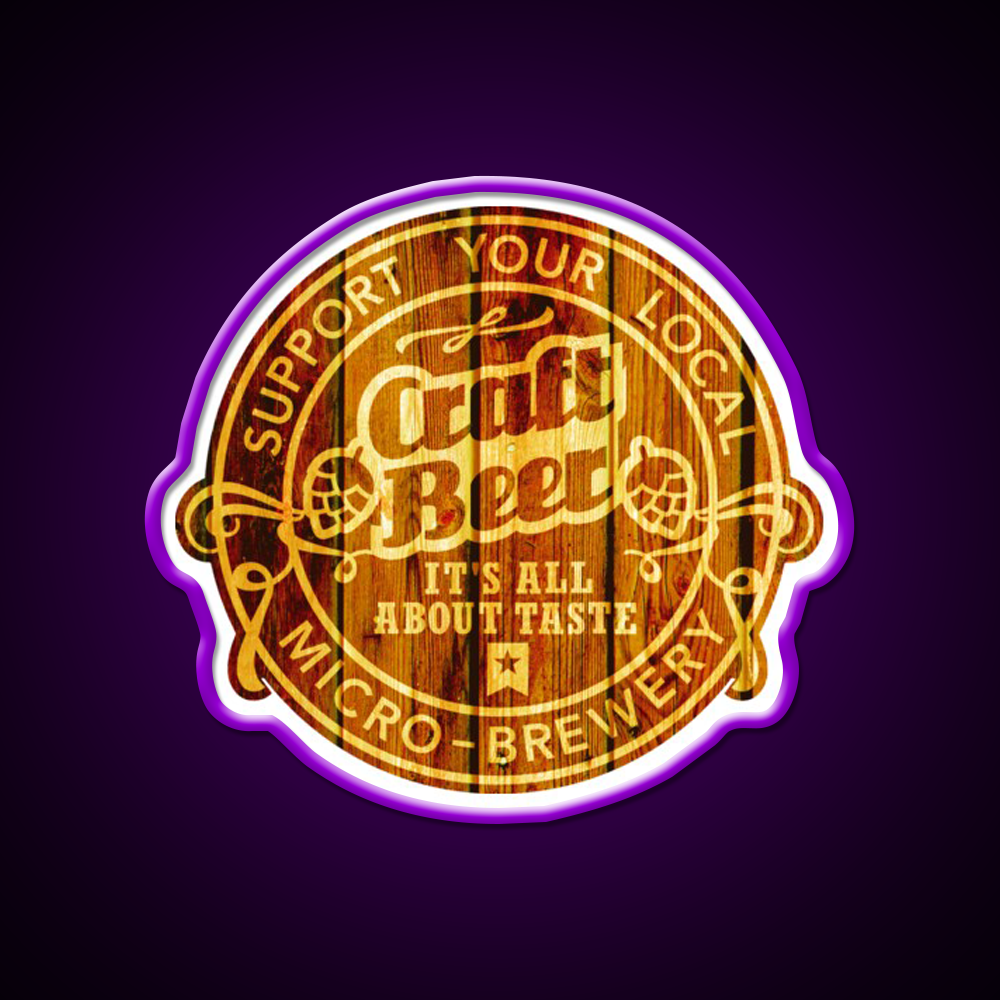 Craft Beer Emblem Wood Beer Bar Decor Led Neon Sign Rgb Color - LED neon sign view 9