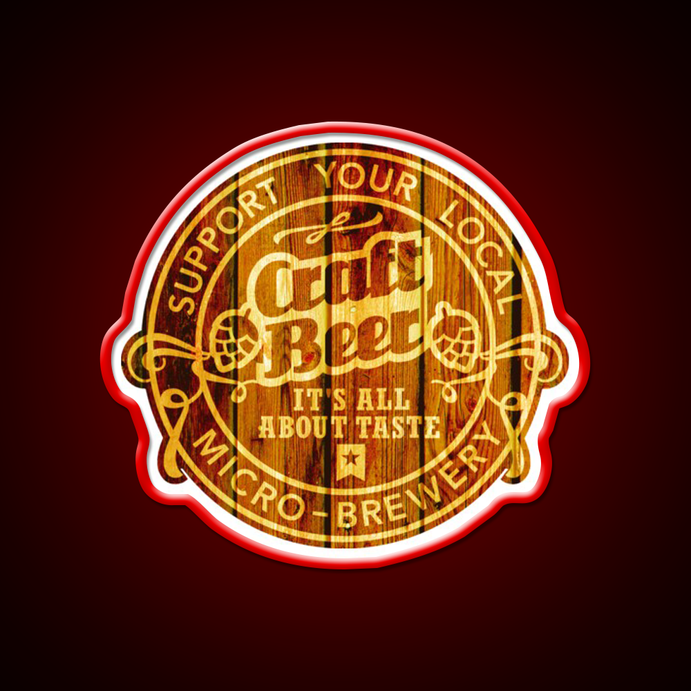 Craft Beer Emblem Wood Beer Bar Decor Led Neon Sign Rgb Color - LED neon sign view 10