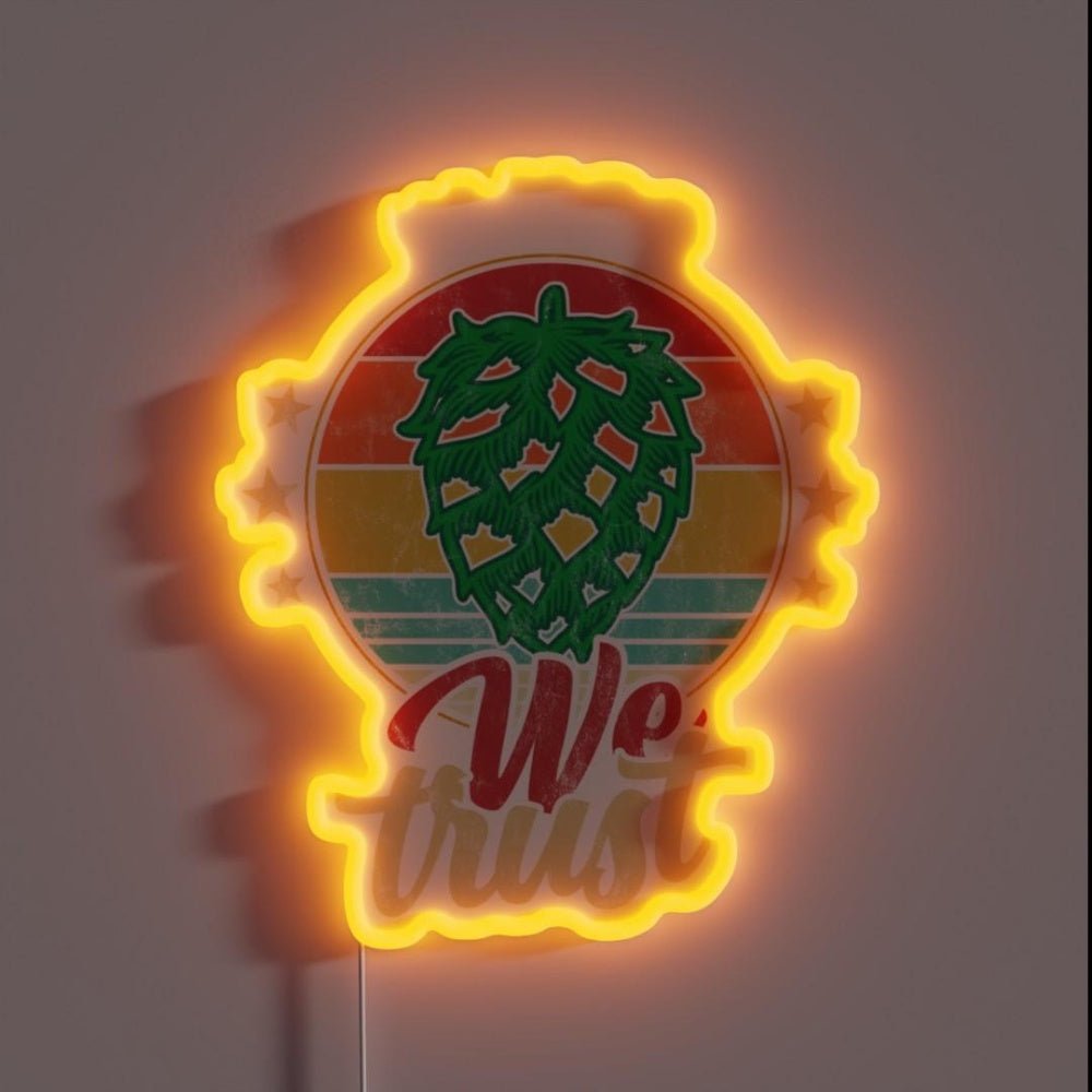 Craft Beer Ipa Lover In Hop We Trust Rgb Led Neon Sign - Shineneon