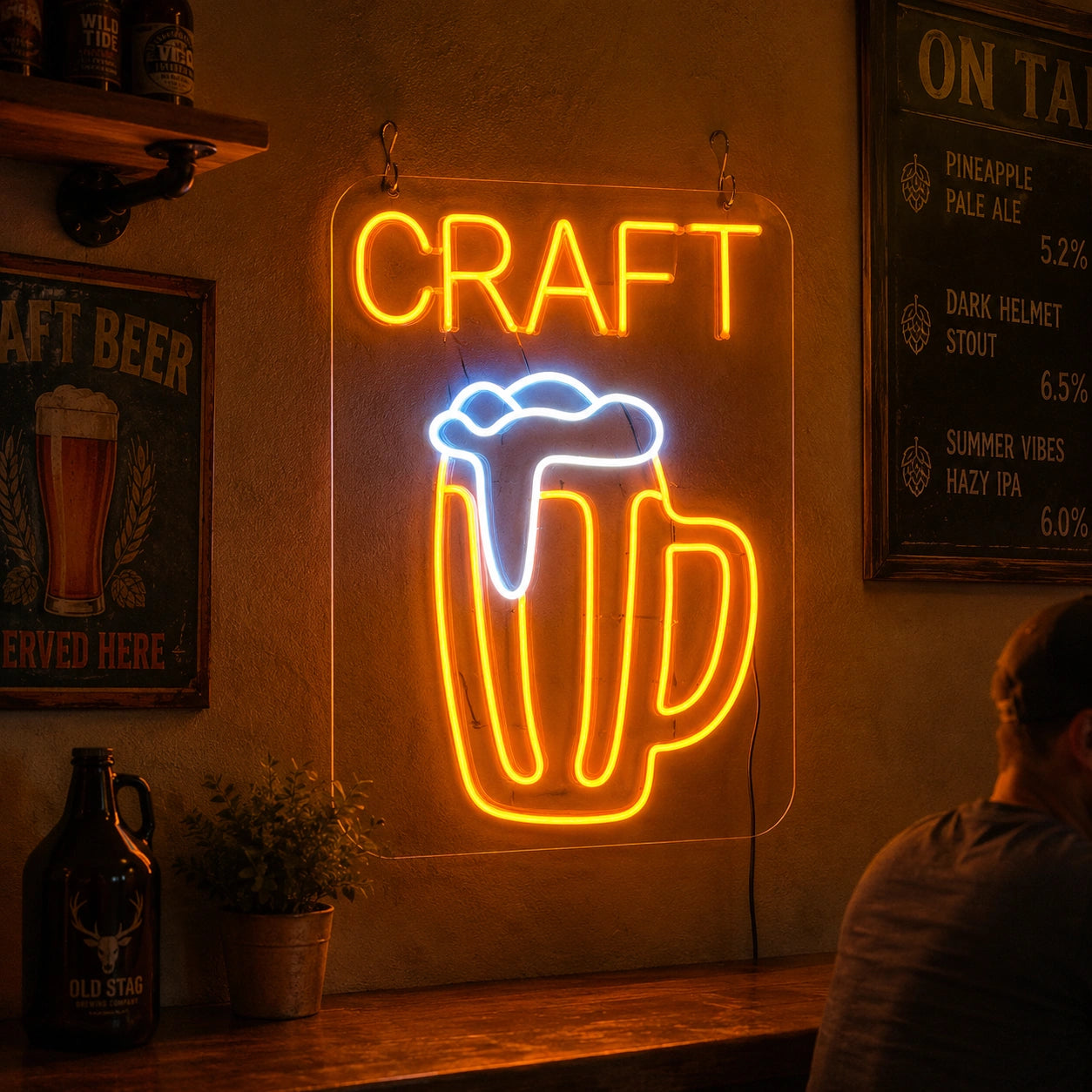 Craft Beer Wall Neon Sign LED Neon Sign real lifestyle scene