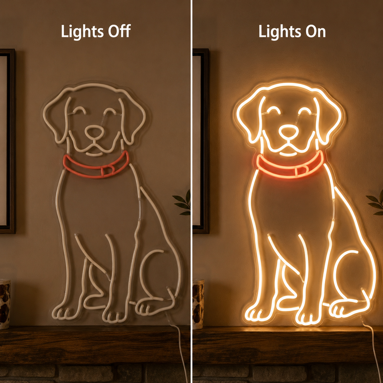 Craft Name LED Neon Sign - 06 Day Night Comparison