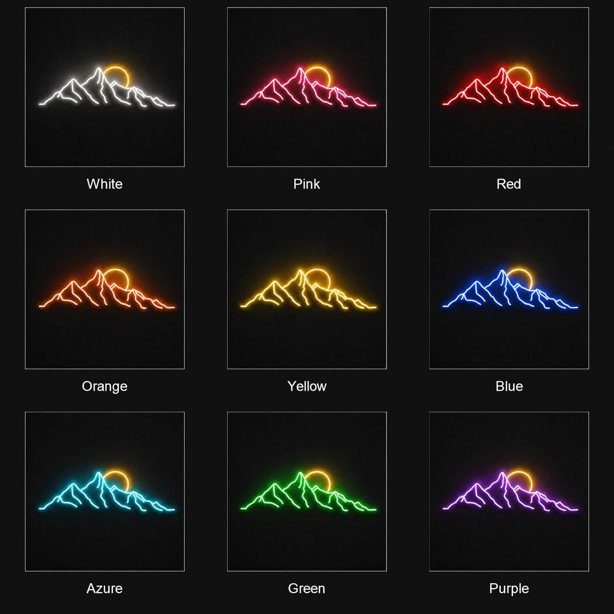 Craggy Mountain Range And Sun LED Neon Sign - Shineneon