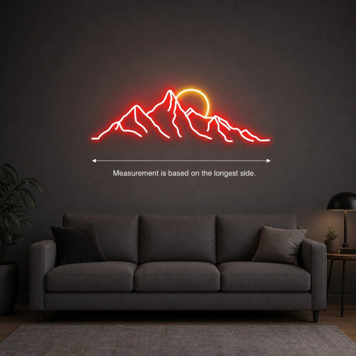 Craggy Mountain Range And Sun LED Neon Sign - Shineneon